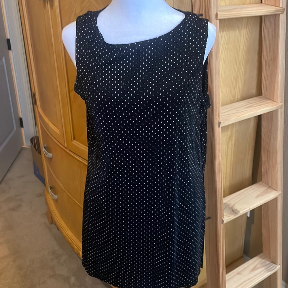 Vintage Ronni Nicole black and white polka dot top size 10